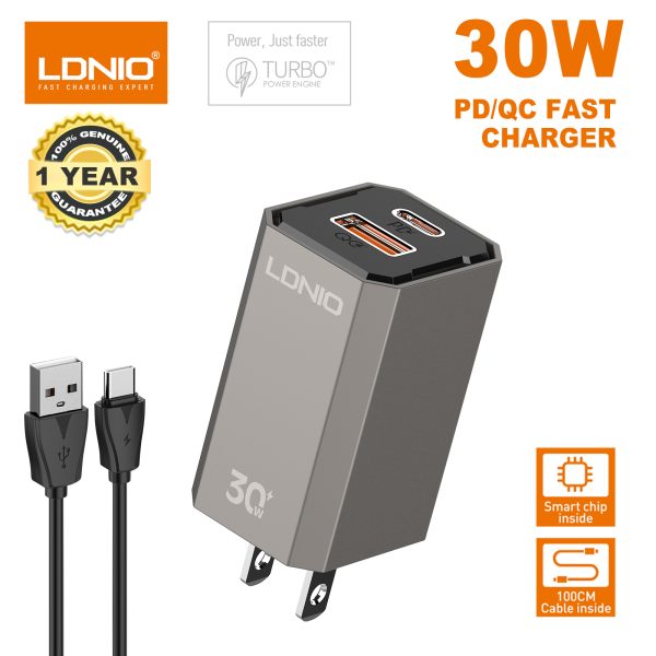 𝐋𝐃𝐍𝐈𝐎 𝟑𝟎𝐖 𝐅𝐨𝐥𝐝𝐚𝐛𝐥𝐞 𝐃𝐮𝐚𝐥 𝐏𝐨𝐫𝐭 𝐅𝐚𝐬𝐭 𝐂𝐡𝐚𝐫𝐠𝐞𝐫 (𝐔𝐒 𝐏𝐥𝐮𝐠)