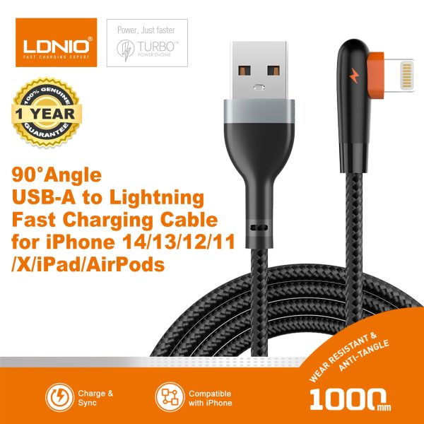 90 Angle 2.4A USB3.0 Data Cable LS561