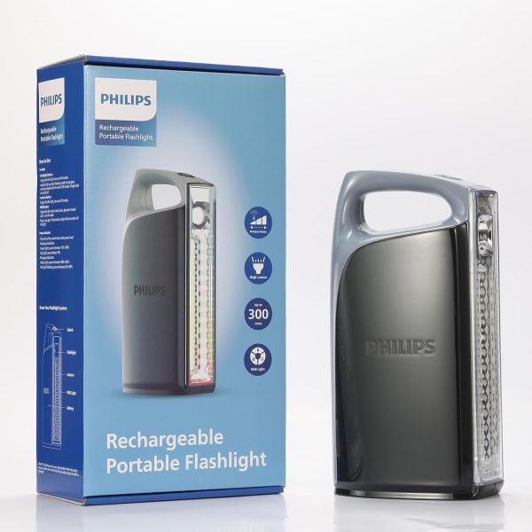 PHILIPS ABS Multi-Functional Rechargeable Flashlight, Portable Light, RGB Ambient Light -1000Lumens, 100m Beam Range SFL3402