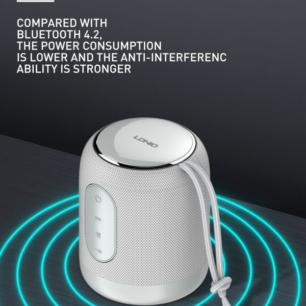 LDNIO Wireless Bluetooth Speaker, 1500mAh Rechargeable Mini Portable Speaker 4H Music Playing Time, Support SD Card/LINE IN Mode(Grey/Black)