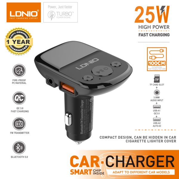 LDNIO C706Q 25W Bluetooth 5.0 Player Car Charger