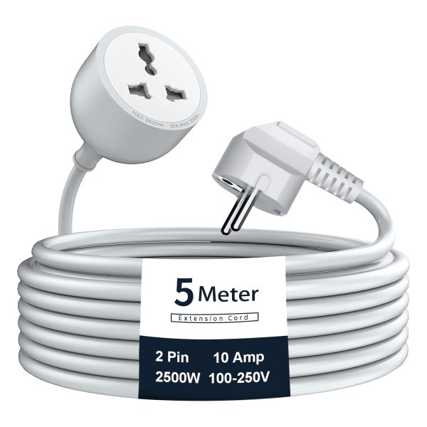 Hoteon 02 EXB 5M Cable EU Plug (White)
