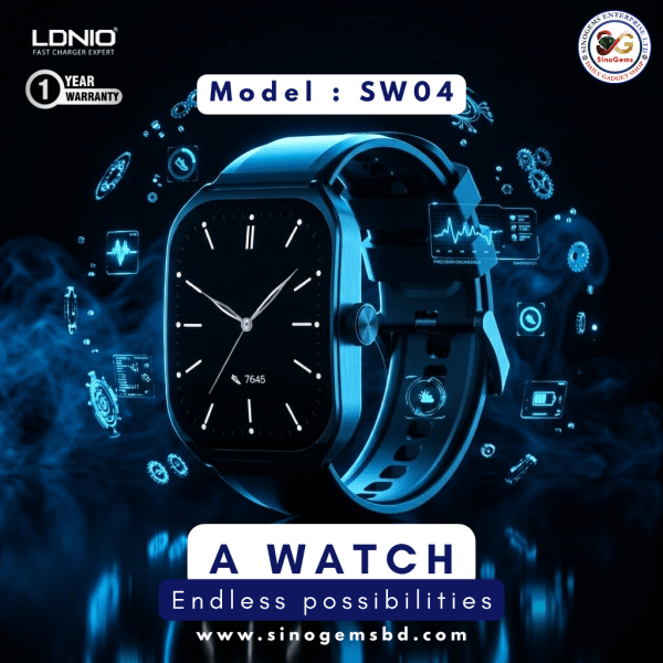 LDNIO Smart Watch 1.96 Inch, IP68 Waterproof Smartwatch, Zinc Alloy Shell, Support Bluetooth Call, Heart Rate Monitor, Sport Fitness