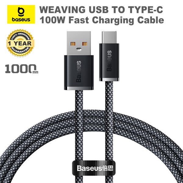 Baseus Dynamic Series USB-A to Type-C Fast Heavy Duty Braided Charging Cable – 100W -1 Meter