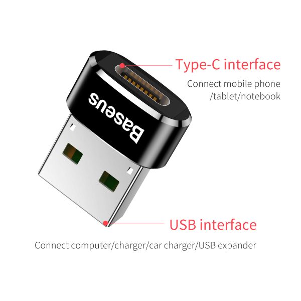 Baseus USB to Type-C Converter – High Current Fast Charging & Data Transfer Adapter