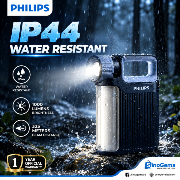 Philips Zoomable Lantern 1000lm Emergency Light- 10W LED Flashlight/Camping Light, 4000mAh Battery for Camping, Hiking, Emergency Use